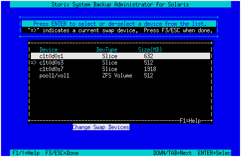 Configured Swap Devices